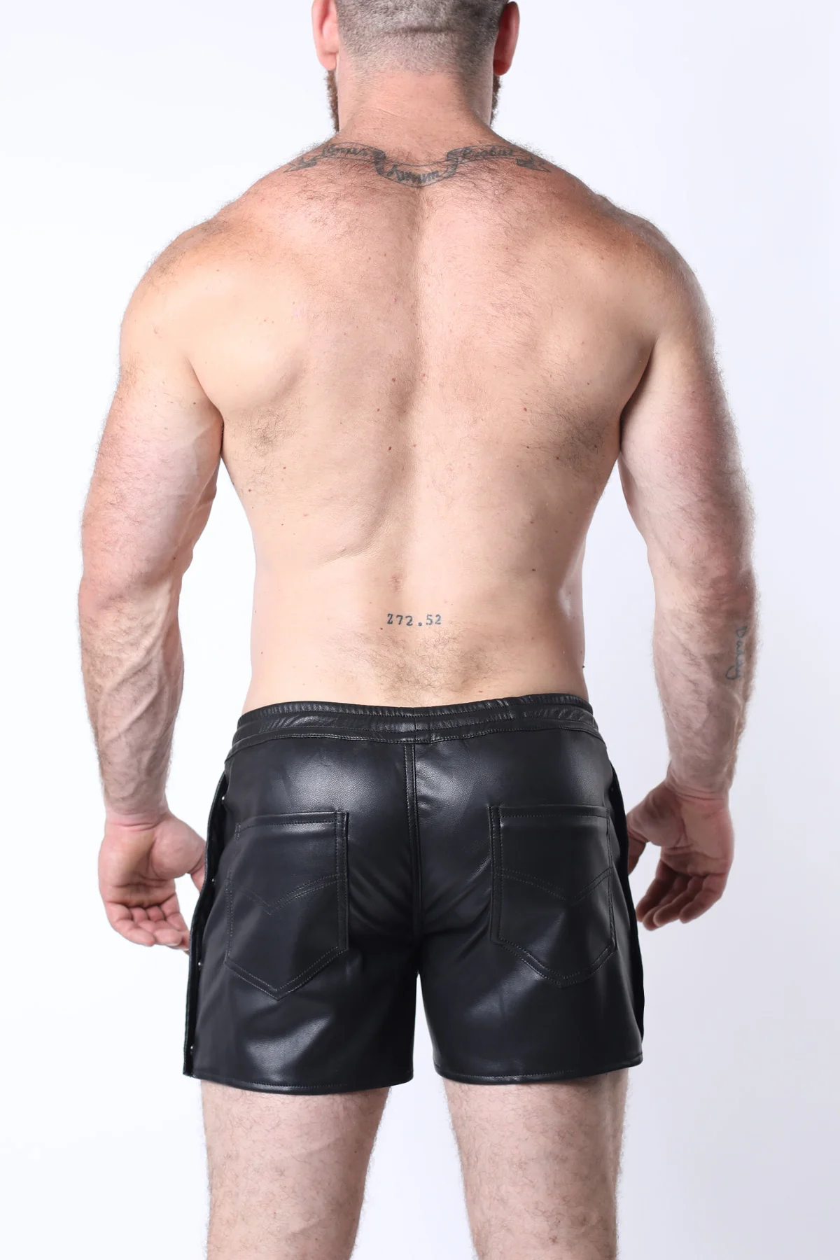 Void Vegan Leather Snap Up Shorts - Image 2